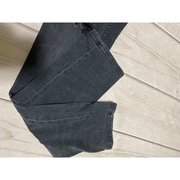 All Saints Jeans Men 34x31.5 Messier Cigarette Skinny Black Denim Button Fly - Picture 8 of 12